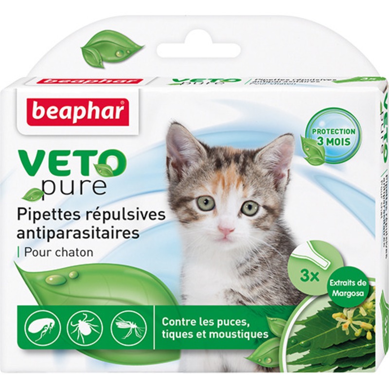 Капли Beaphar BIO SPOT ON для котят от блох, клещей и комаров с экстрактом маргозы - 3 пипетки 24530