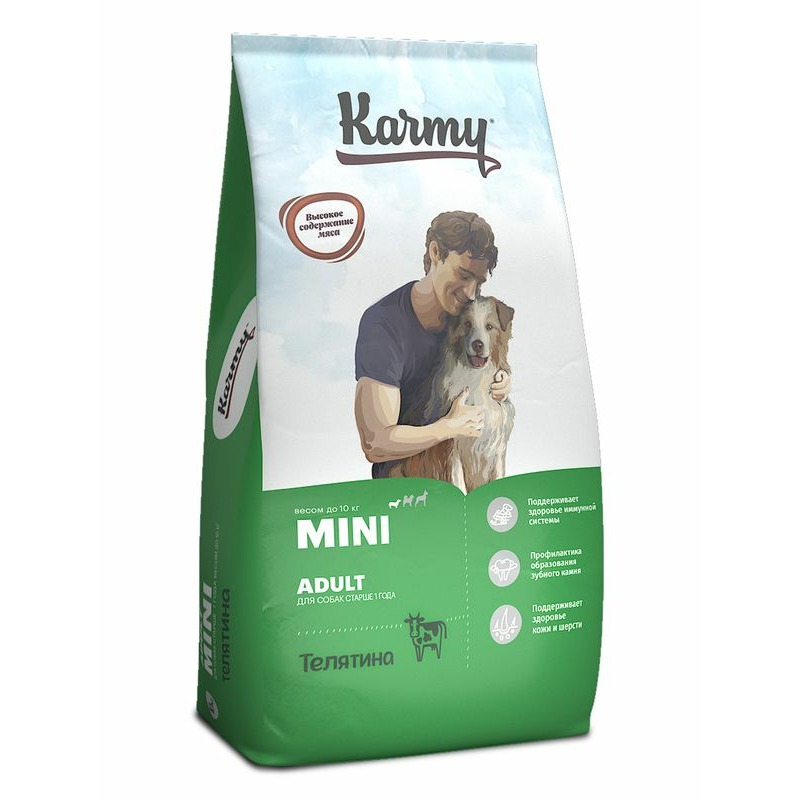Karmy Mini Adult полнорационный сухой корм для собак мелких пород, с индейкой - 10 кг