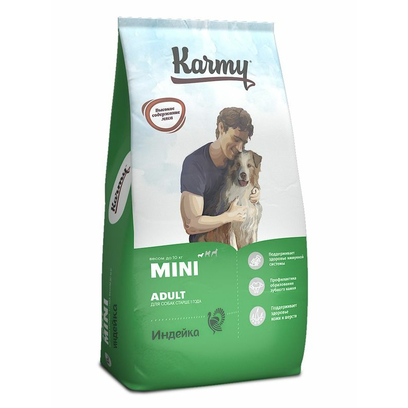 Karmy Mini Adult полнорационный сухой корм для собак мелких пород, с телятиной - 10 кг karmy hypoallergenic mini полнорационный сухой корм для собак мелких пород при аллергии с ягнёнком 10 кг