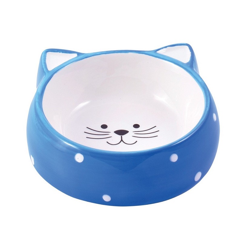 КерамикАрт миска керамическая для кошек в форме кошачьей мордочки, голубая 250 мл керамикарт миска керамическая для кошек в форме кошачьей мордочки голубая 250 мл