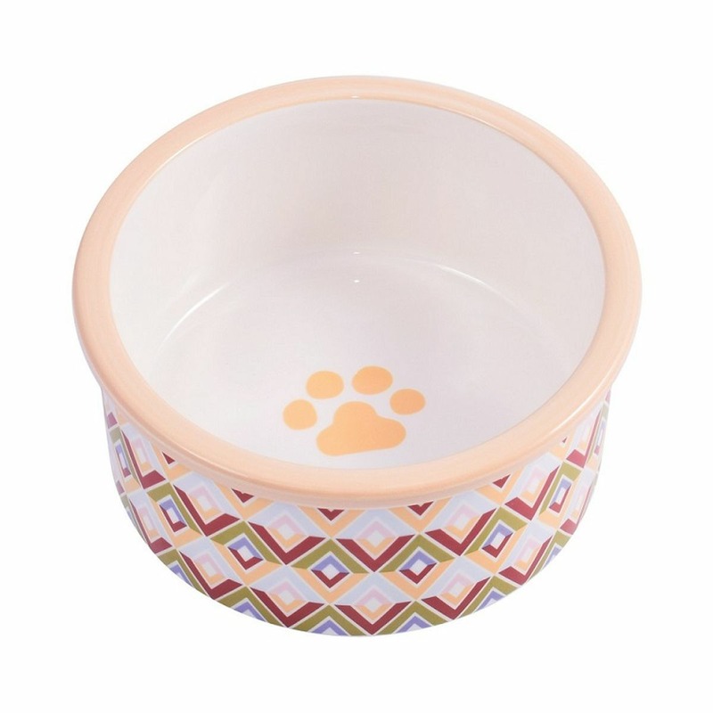 КерамикАрт миска керамическая для собак, с орнаментом 600 мл керамикарт миска керамическая нескользящая для собак белая с фиолетовым 360 мл