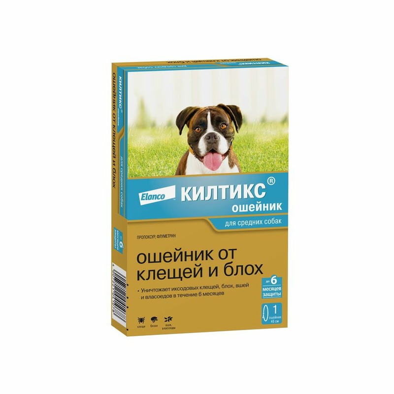 fitodoc авз ошейник от блох и клещей для собак средних пород Elanco Килтикс ошейник для собак средних пород - 48 см