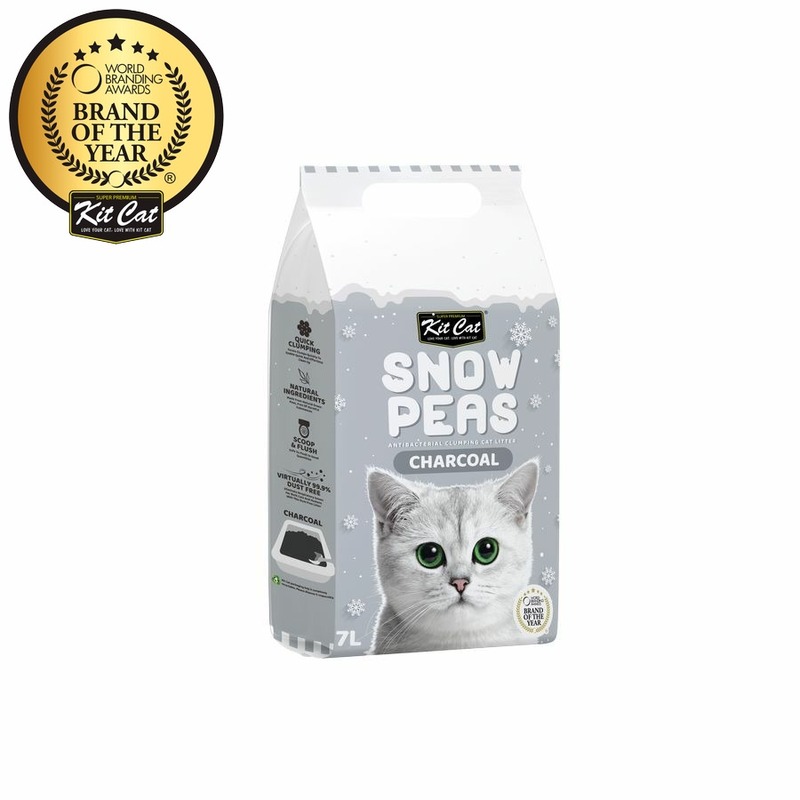 Kit Cat Snow Peas наполнитель для туалета кошки биоразлагаемый на основе горохового шрота с акивированным углем - 7 л snow peas 500g