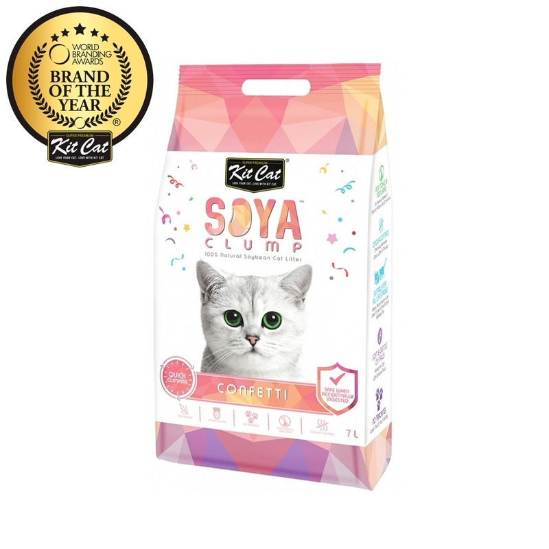 Kit Cat Kit Cat SoyaClump Soybean Litter Confetti соевый биоразлагаемый комкующийся наполнитель с разноцветными гранулами - 7 л