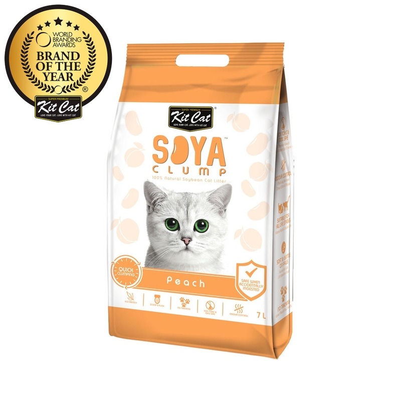 Kit Cat Kit Cat SoyaClump Soybean Litter Peach соевый биоразлагаемый комкующийся наполнитель с ароматом персика - 7 л
