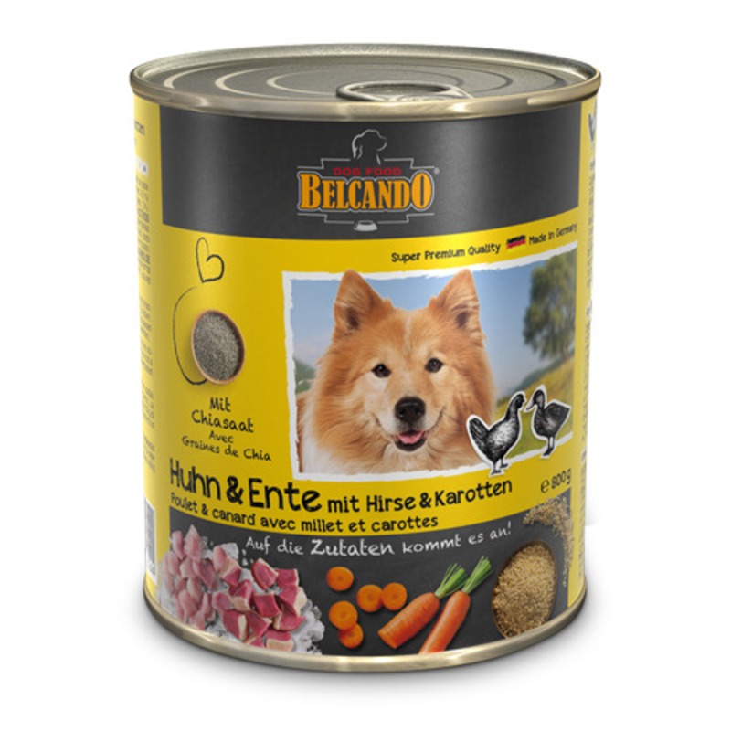 Консервы Belcando Super Premium с курицей, уткой, пшеном и морковью для взрослых собак - 800 г консервы для собак belcando super premium с отборным мясом и овощами