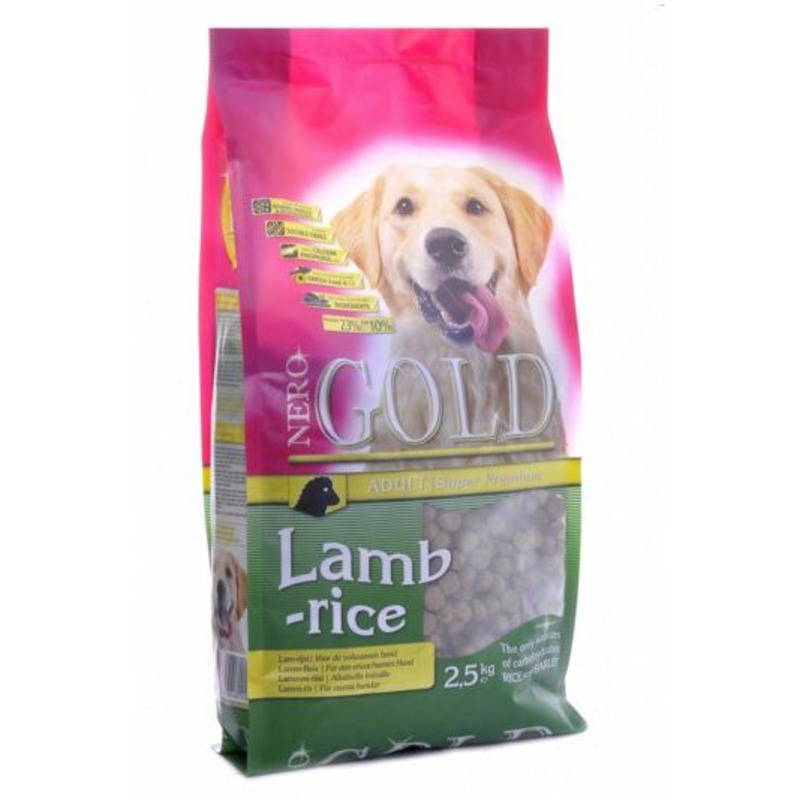 NERO GOLD Nero gold adult lamb and rice 23/10 корм для взрослых собак с ягненком и рисом сухой корм для собак nero gold при склонности к избыточному весу индейка 12 кг
