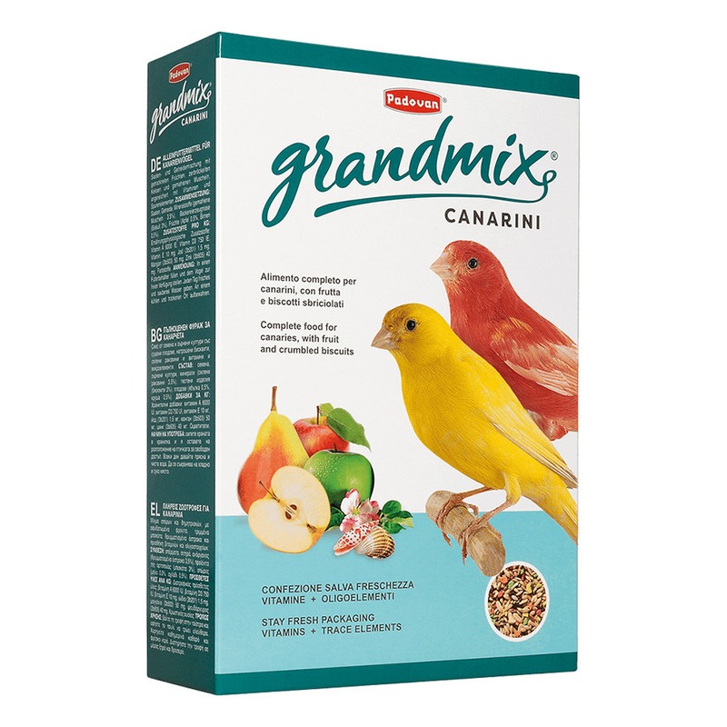 Корм Padovan Grandmix canarini для канареек комплексный основной корм для птиц padovan sunmix canarini комплексный основной для канареек 850г