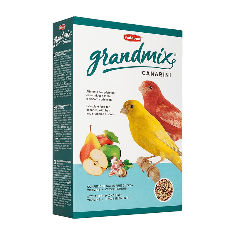 цена Корм Padovan Grandmix canarini для канареек комплексный основной - 400 г