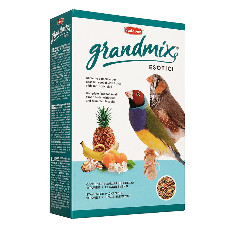 Padovan Grandmix esotici корм для экзотических птиц комплексный основной - 1 кг повседневный премиум для взрослых Италия 1 уп. х 1 шт. х 1 кг