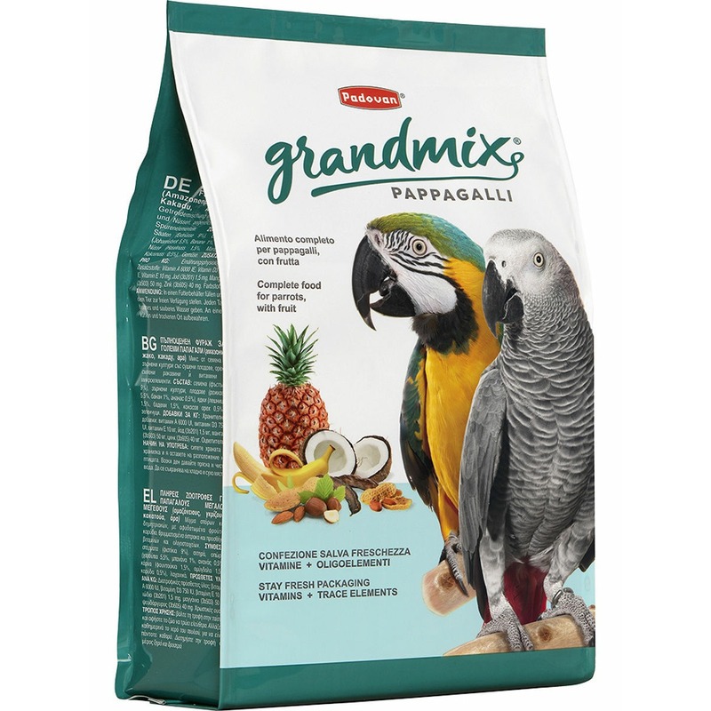 Корм Padovan Grandmix pappagalli для крупных попугаев комплексный основной fiory корм для крупных попугаев pappagalli