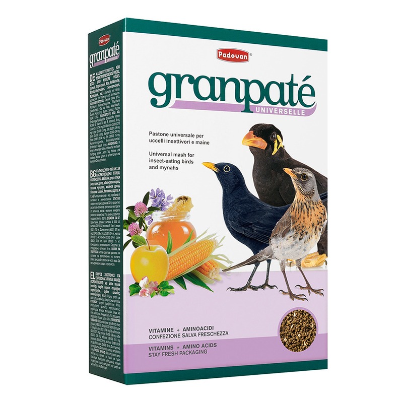 Корм Padovan Granpatee universelle для насекомоядных птиц комплексный универсальный - 1 кг padovan корм granpatee universelle для насекомоядных птиц 1кг