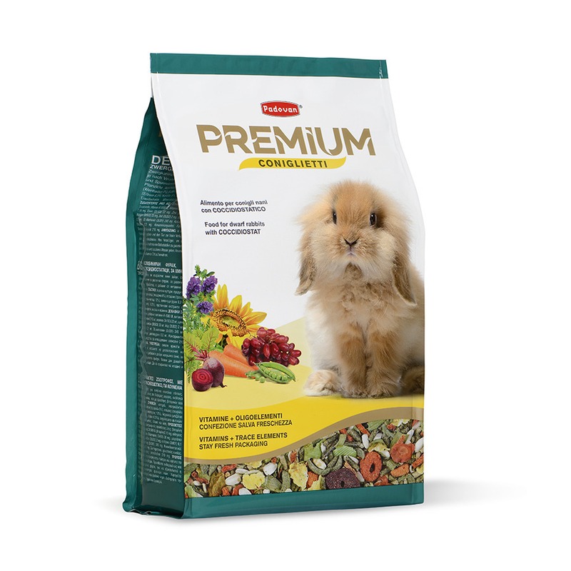 Корм Padovan Premium coniglietti для кроликов и молодняка комплексный основной корм padovan grandmix coniglietti для кроликов комплексный основной 850 г