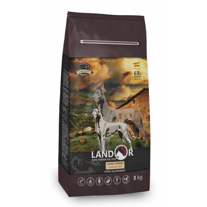 Landor Adult Large Breed Dog полнорационный сухой корм для собак крупных пород, с ягненком и рисом