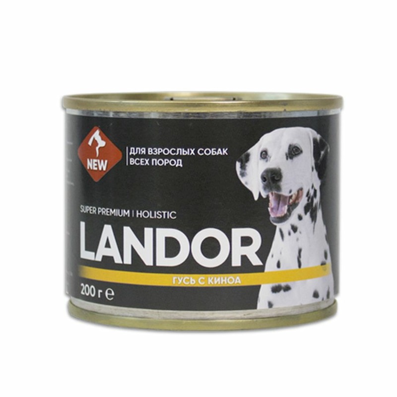 Landor полнорационный влажный корм для собак, паштет с гусем и киноа, в консервах - 200 г, размер Для всех пород 2002209 - фото 1