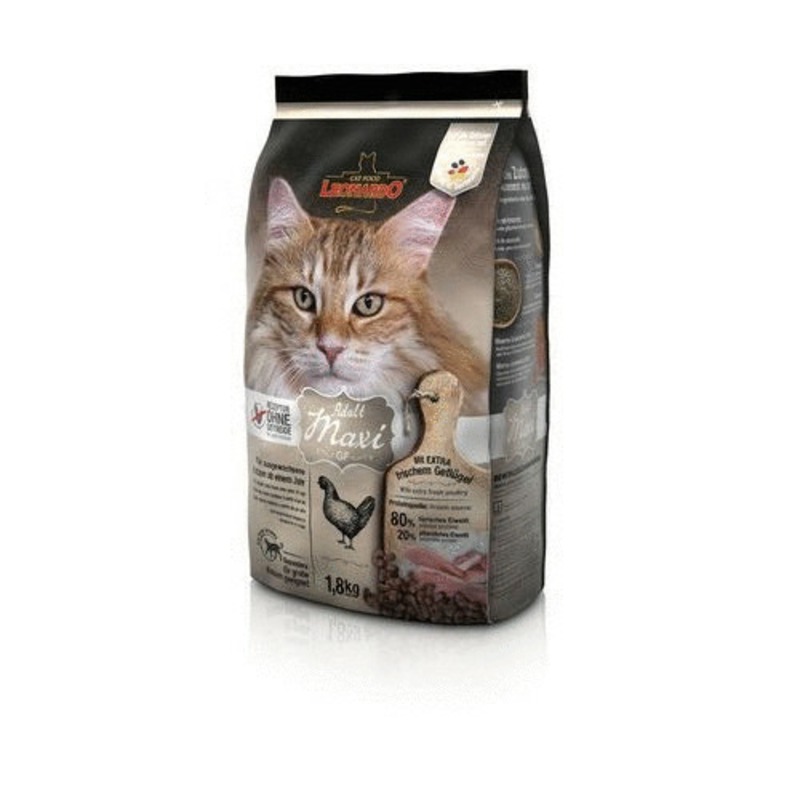 Leonardo Adult Maxi GF сухой корм для кошек крупных пород, беззерновой, с птицей - 1,8 кг
