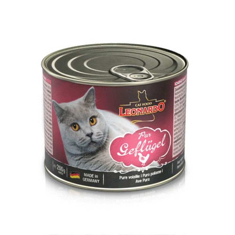 консервы для котят leonardo с птицей 85 г Leonardo Quality Selection влажный корм для кошек, фарш из птицы, в консервах - 200 г