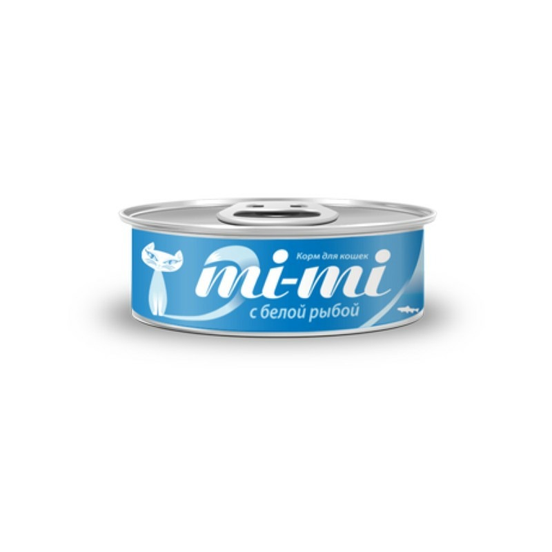 Mi-Mi полнорационный влажный корм для кошек, с тунцом и белой рыбой, кусочки в желе, в консервах - 80 г цена и фото