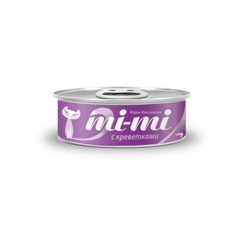 Mi-Mi полнорационный влажный корм для кошек, с тунцом и креветками, кусочки в желе, в консервах - 80 г цена и фото
