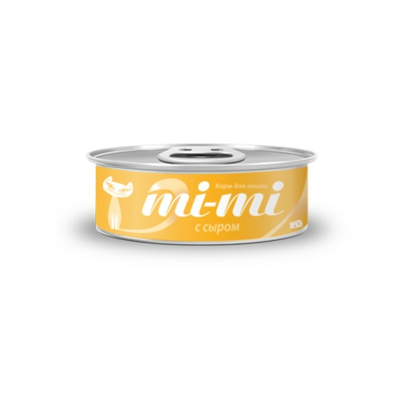 Mi-Mi полнорационный влажный корм для кошек, с тунцом и сыром, в консервах - 80 г цена и фото
