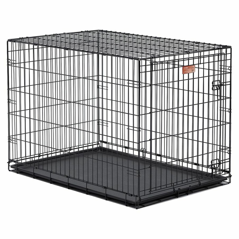 цена Midwest Icrate клетка для транспортировки средних и крупных собак, черная 1 дверь - 106х71х76 см