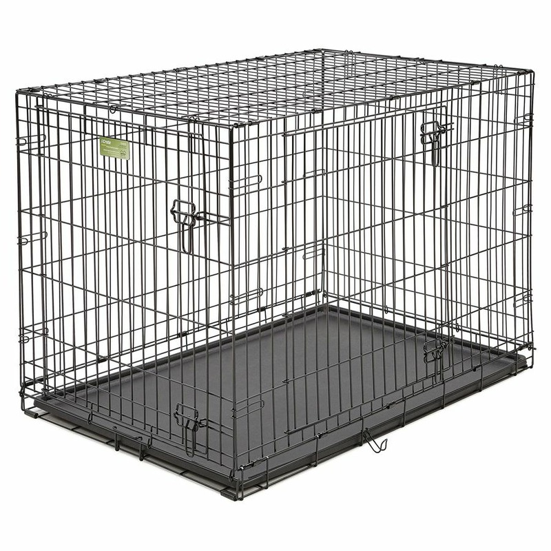 цена Midwest Icrate клетка для транспортировки средних и крупных собак, черная 2 двери - 106х71х76 см