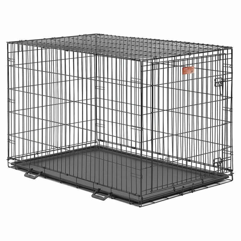 цена Midwest Icrate клетка для крупных и средних собак, черная 1 дверь - 122х76х84 см