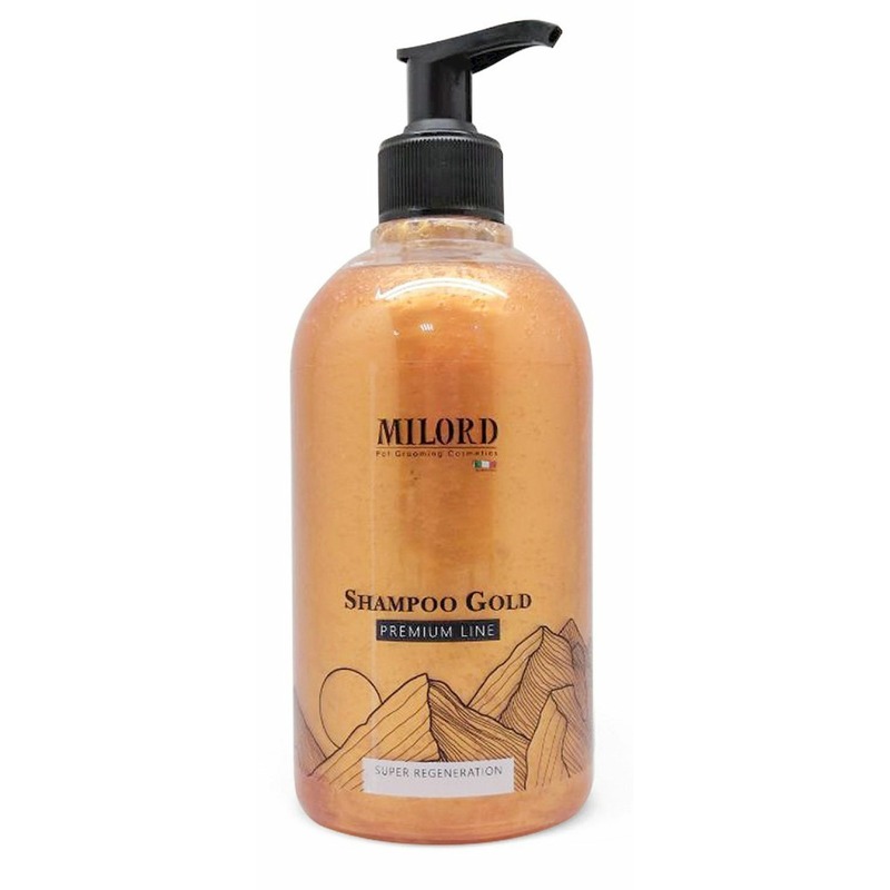 Milord Shampoo Gold Premium Line Super Regeneration шампунь для собак и кошек, восстанавливающий - 500 мл, размер Для всех пород М4695 - фото 1
