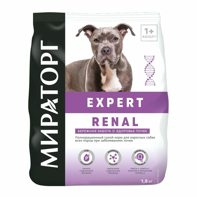 Мираторг Expert Renal полнорационный сухой корм для собак «Бережная забота о здоровье почек» - 1,5 кг