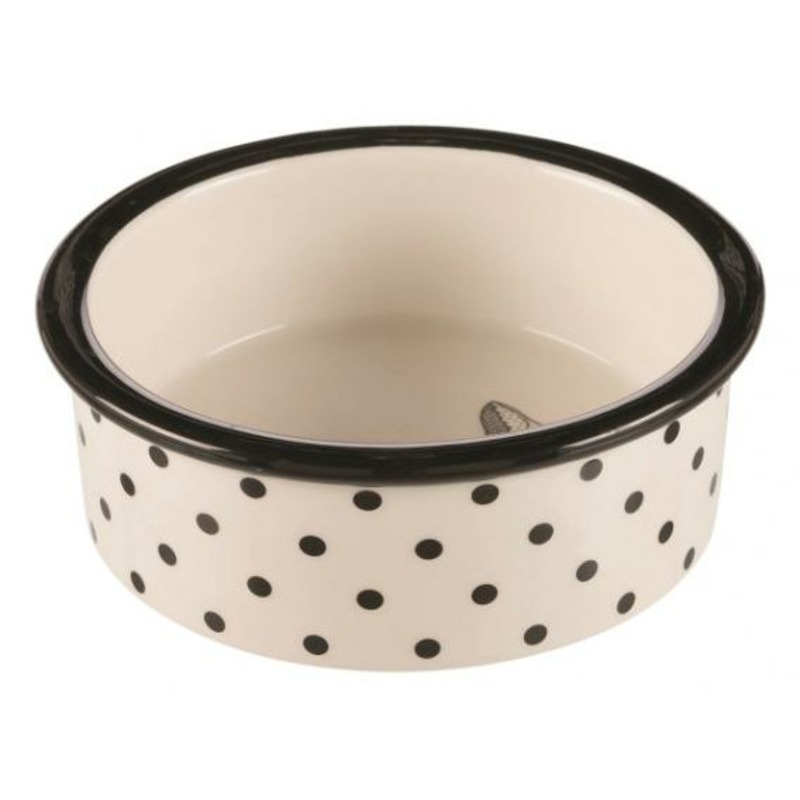 Миска Trixie для кошек керамическая 0,3 л/ø12 см бело-черная миска trixie для собак стальная с цветным покрытием 0 25 л ø12 см