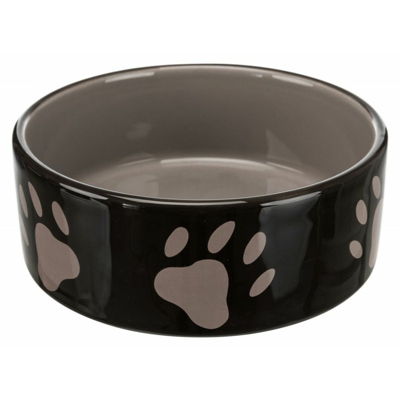 Миска Trixie для собак керамическая 0,8 л/ф16 см коричнево-бежевая с рисунком лапки 22660