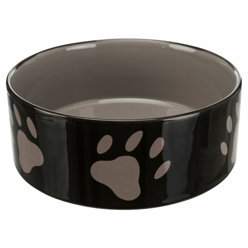 Миска Trixie для собак керамическая 1,4 л/ф20 см коричнево-бежевая с рисунком лапки миска trixie для собак металлическая ф20 см 1 8 л