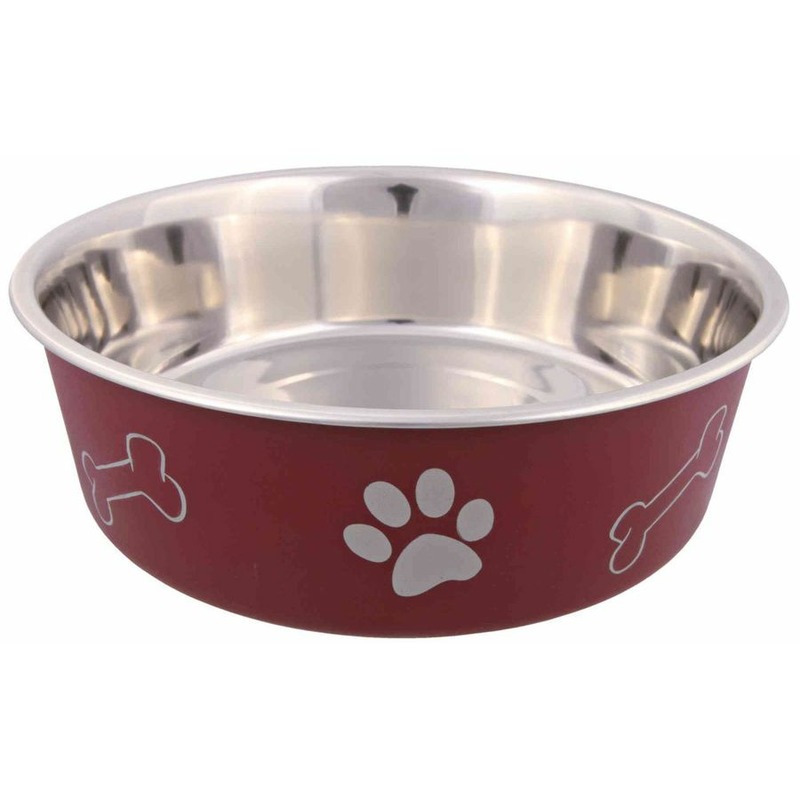 Миска Trixie для собак стальная с цветным покрытием 2,0 л/ø23 см цена и фото