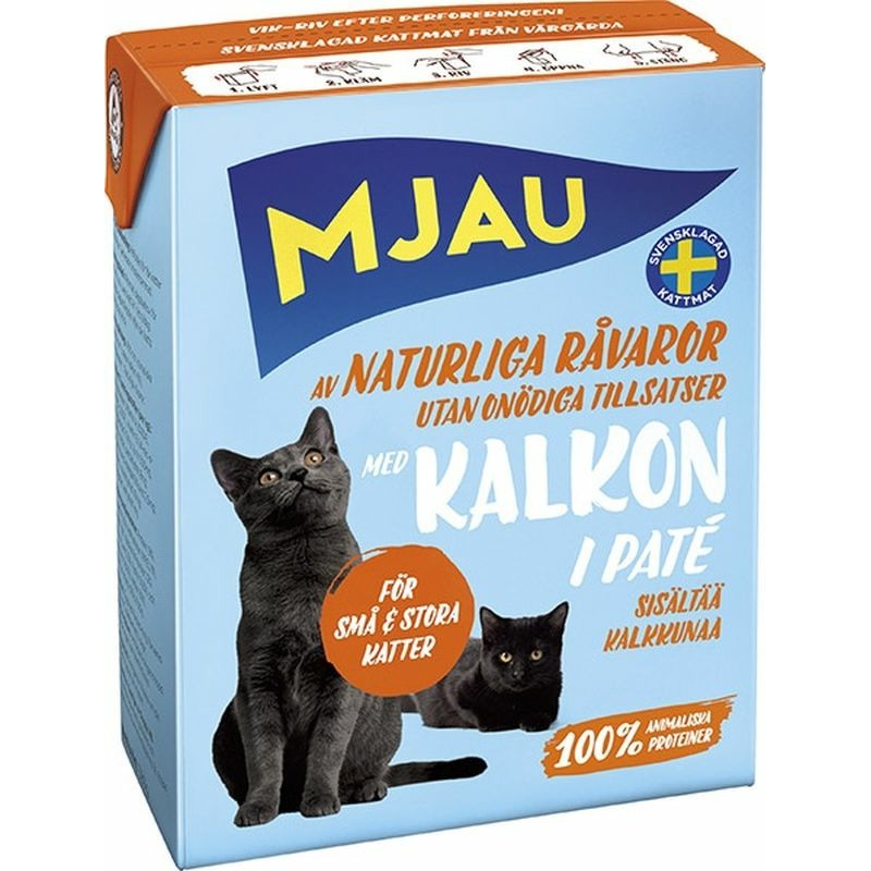 MJAU Mjau влажный корм для кошек мясной паштет с индейкой 380 г