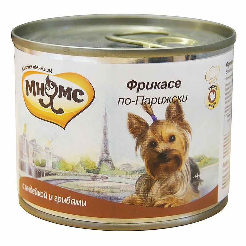 цена Мнямс консервы Фрикасе по-Парижски (индейка c пряностями) для собак - 200 г х 6 шт