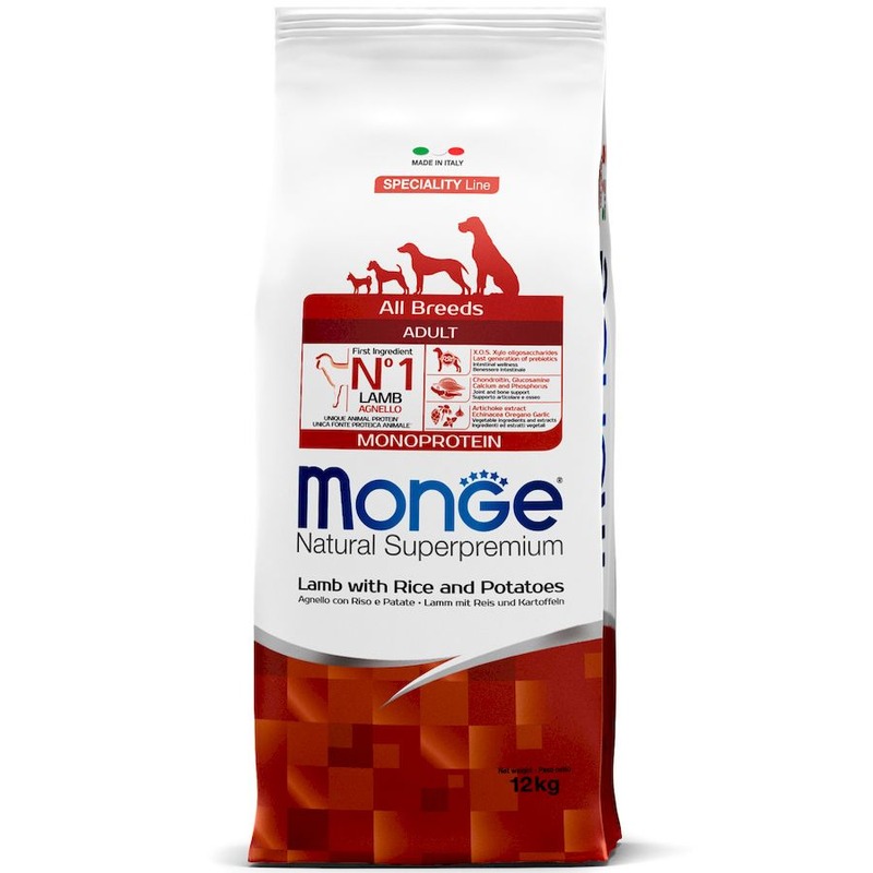 Monge Dog Speciality Line Monoprotein полнорационный сухой корм для собак, с ягненком, рисом и картофелем