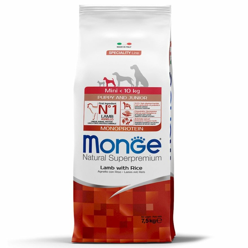 Monge Dog Speciality Line Monoprotein Mini полнорационный сухой корм для щенков мелких пород, с ягненком и рисом - 7,5 кг