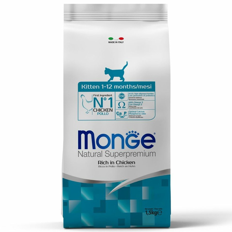 цена Monge Cat Daily Line полнорационный сухой корм для котят, с курицей - 1,5 кг