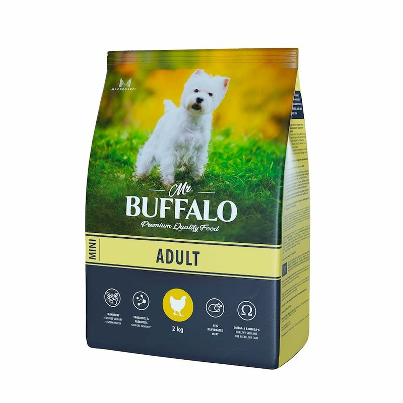 Mr. Buffalo Adult Mini полнорационный сухой корм для собак миниатюрных пород, с курицей mr buffalo puppy