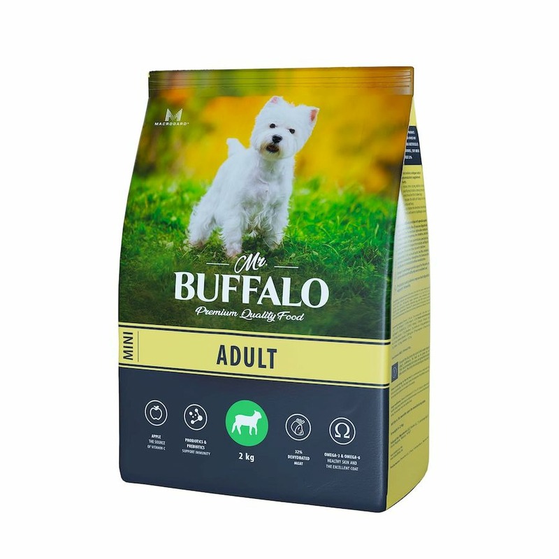 Mr. Buffalo Adult Mini полнорационный сухой корм для собак миниатюрных пород, с ягненком mr buffalo puppy
