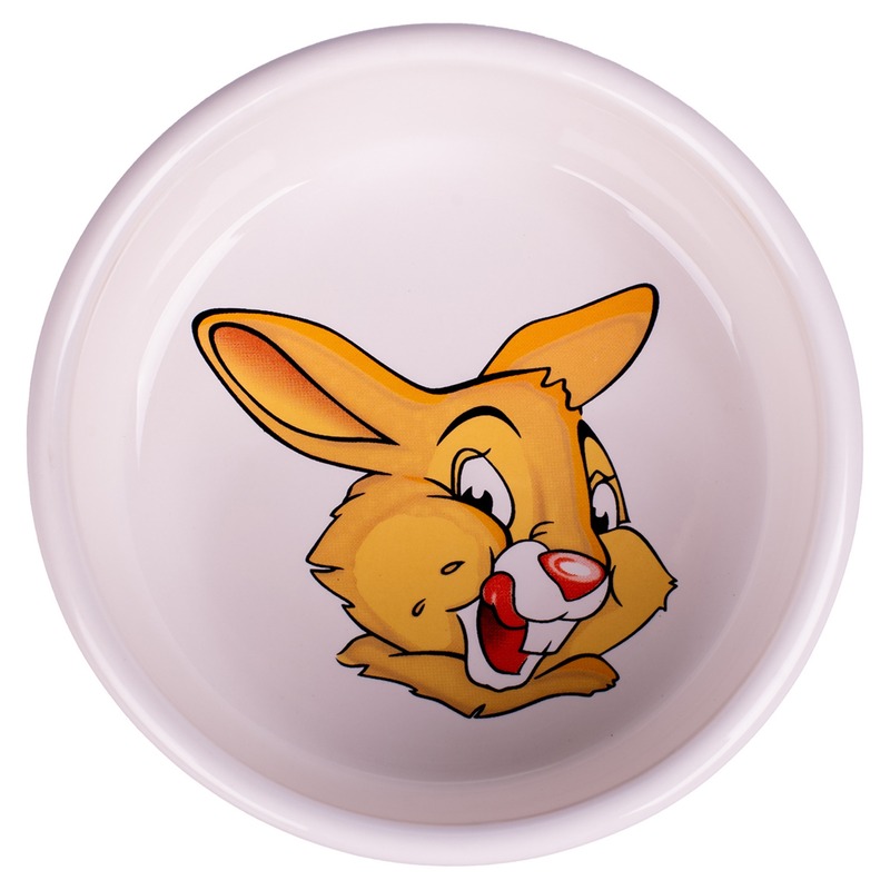Mr.Kranch миска для грызунов \Кролик\, керамическая, белая - 200 мл керамикарт миска керамическая для грызунов с лаймом 10 мл