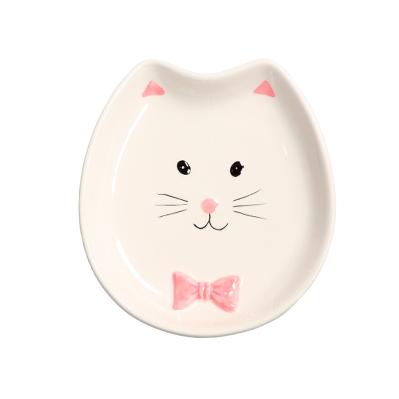 Mr.Kranch миска для кошек \Мордочка кошки\, керамическая, белая - 130 мл миска trixie для кошек керамическая 0 25 л ф13 см белая с рисунком кошки