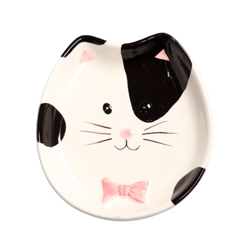 Mr.Kranch миска для кошек \Мордочка кошки\, керамическая, черно-белая - 130 мл уют миска металлическая 0 24л мордочка кошки