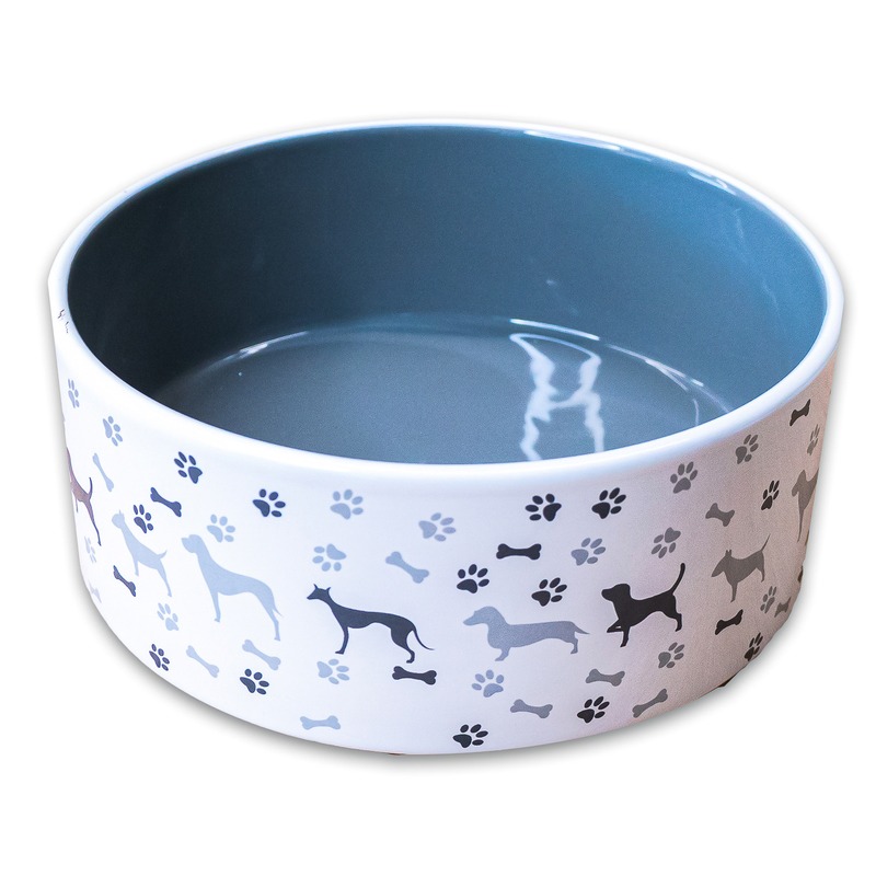 Mr.Kranch миска для собак, керамическая, серая с рисунком - 350 мл mr kranch миска для собак керамическая серая с рисунком 350 мл