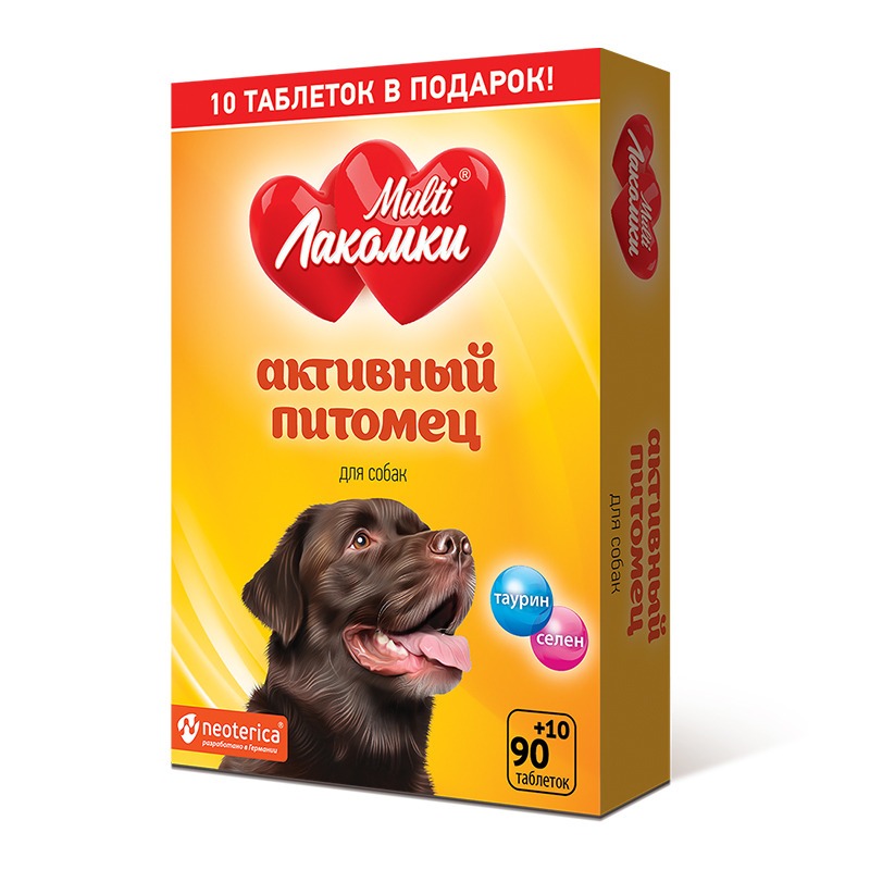 цена Multi Лакомки Витаминизированное лакомство Активный питомец для собак - 100 таблеток
