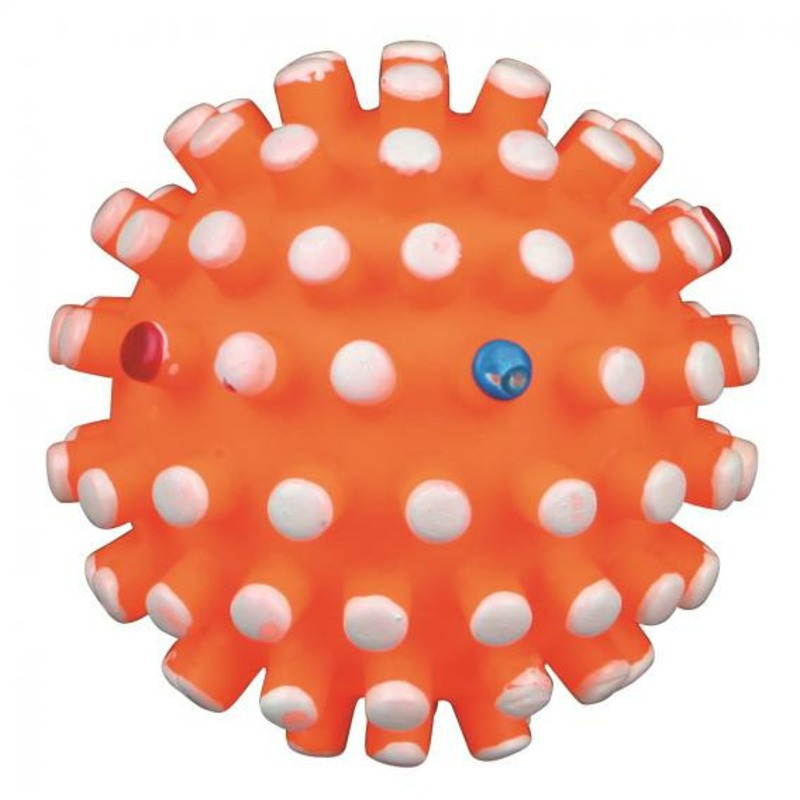 Мяч Trixie для собак игольчатый с пищалкой Ф6,5 см виниловый игрушка для собак каскад мяч лапки виниловый 6см
