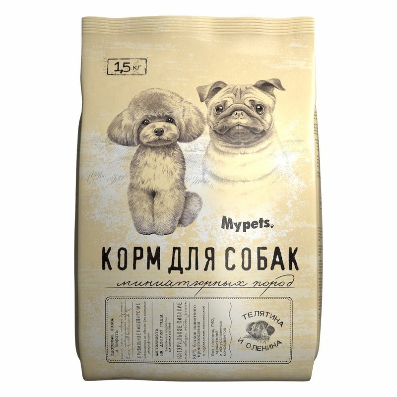 Mypets сухой корм для собак миниатюрных пород полноценный, с телятиной и олениной - 1,5 кг, размер Миниатюрные породы 470124 - фото 1