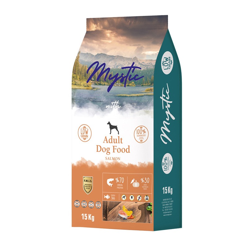 Mystic Adult Dog Food Salmon полнорационный сухой корм для собак, с лососем statera полнорационный сухой корм для собак с лососем 800 г