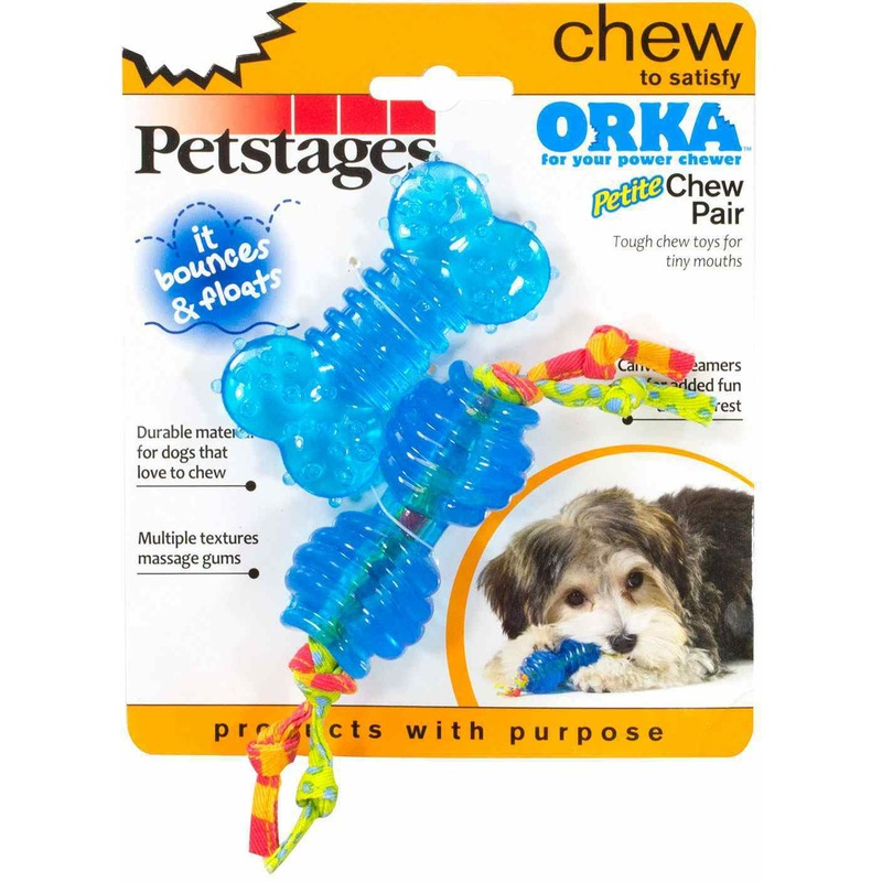 Petstages набор из двух игрушек для собак мелких пород \Орка косточка+гантеля\ ультра-мини цена и фото