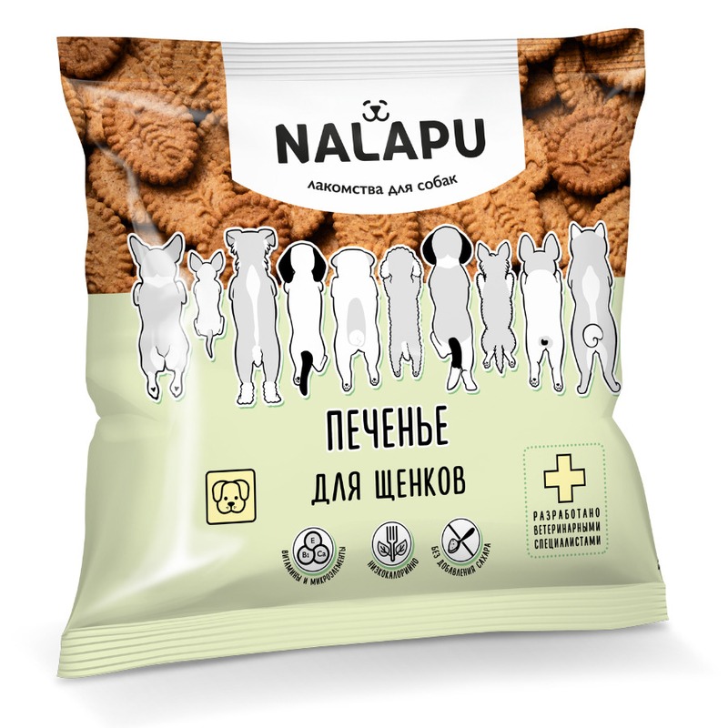 NALAPU лакомство для щенков, печенье - 115 г лакомство для собак nalapu печенье для беременных и лактирующих собак 115г